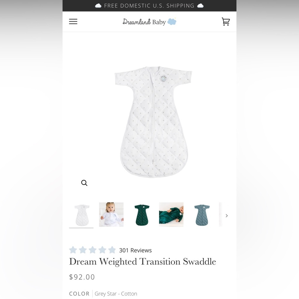 COPY - Dreamland Baby Weighted Transition Swaddle
